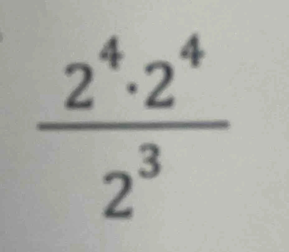$\\frac{2^{4} \\cdot 2^{4}}{2^{3}}$