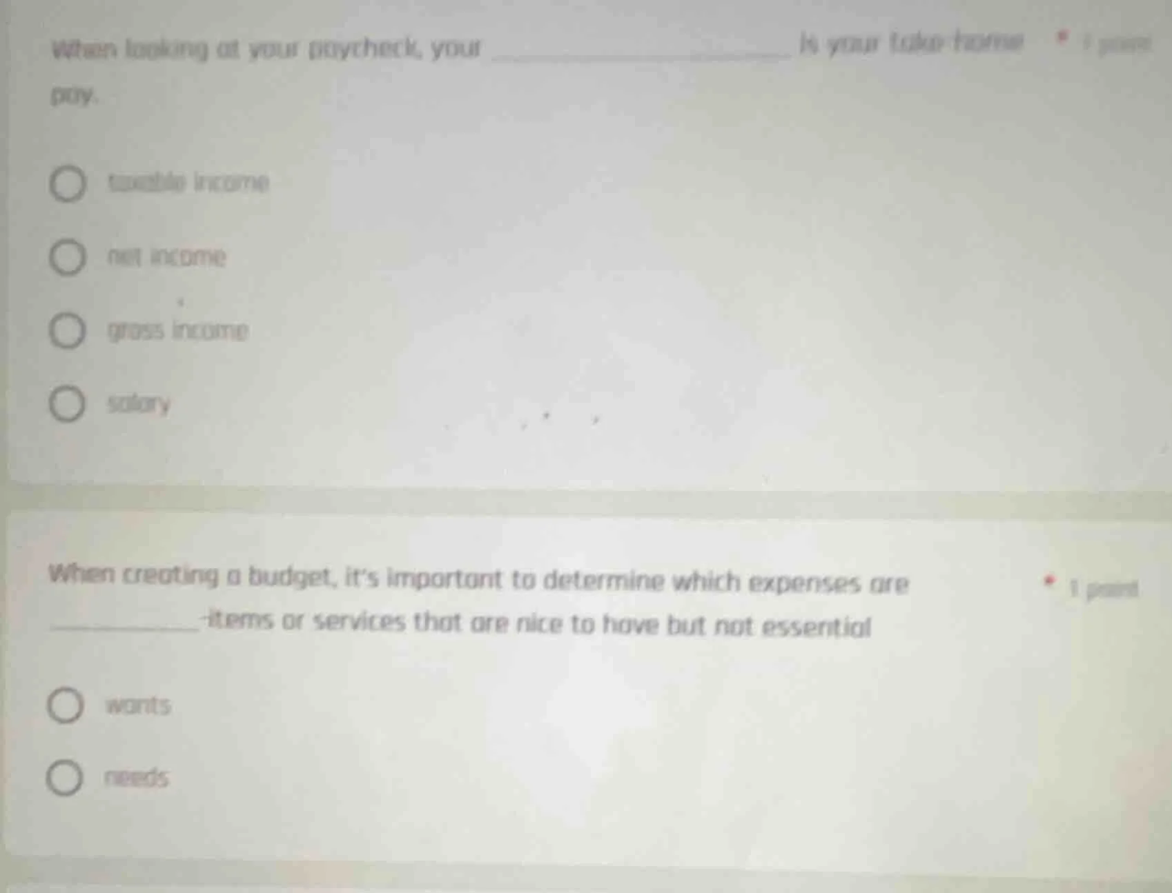 1. when looking at your paycheck, your ____________ is your take-home p…