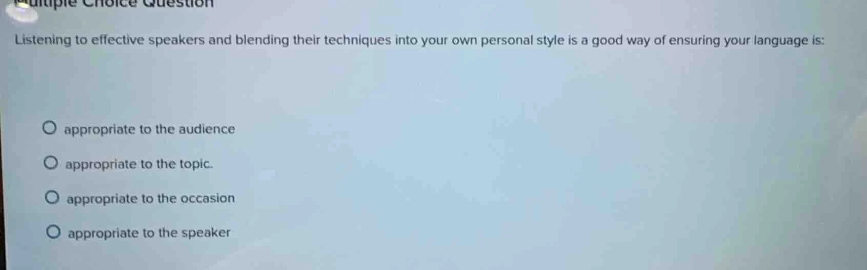 multiple choice question listening to effective speakers and blending t…