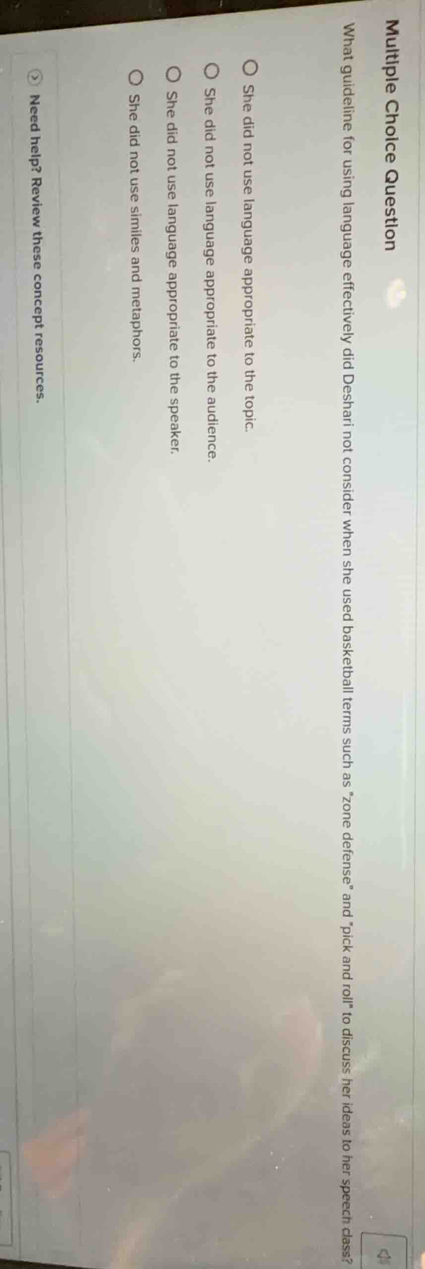 multiple choice question what guideline for using language effectively …