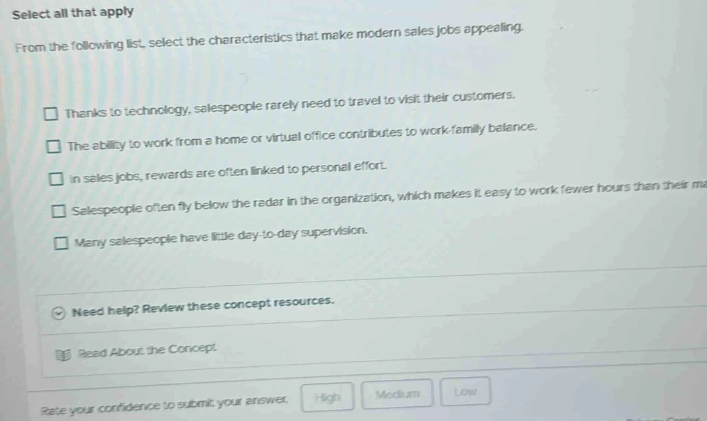 select all that apply from the following list, select the characteristi…