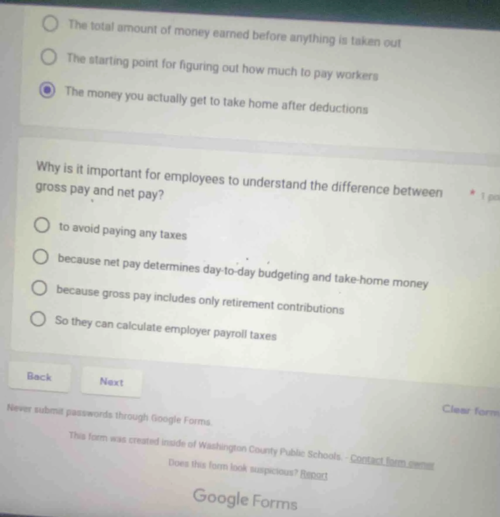 the total amount of money earned before anything is taken out the start…