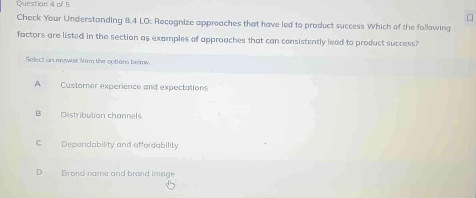 question 4 of 5 check your understanding 8.4 lo: recognize approaches t…