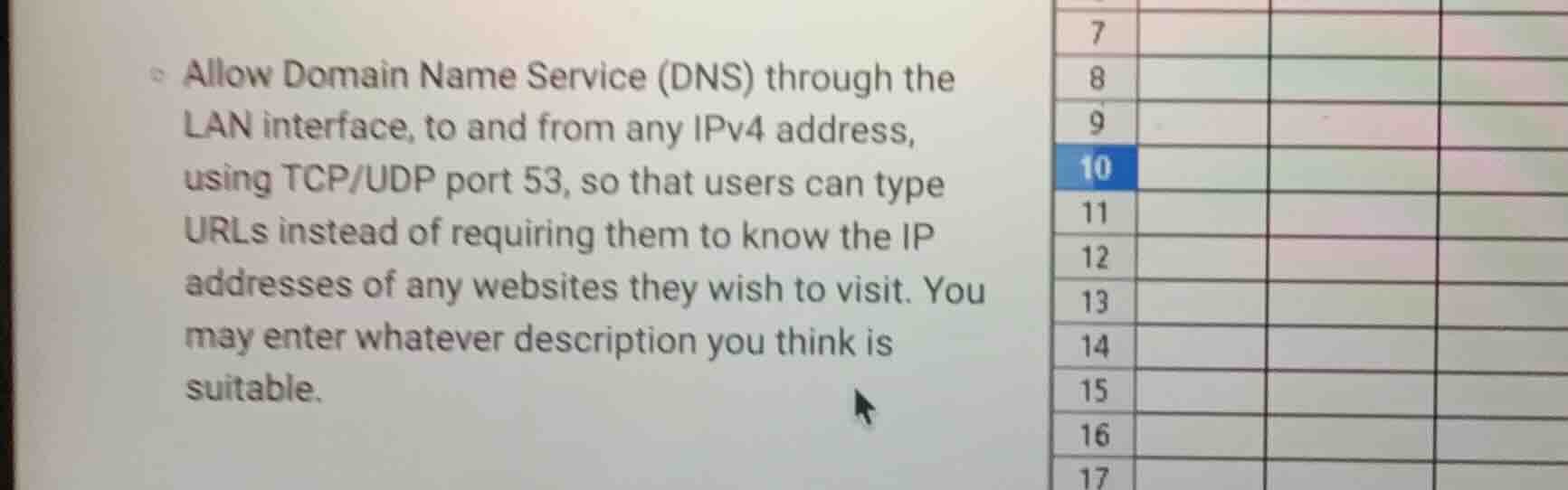 allow domain name service (dns) through the lan interface, to and from …