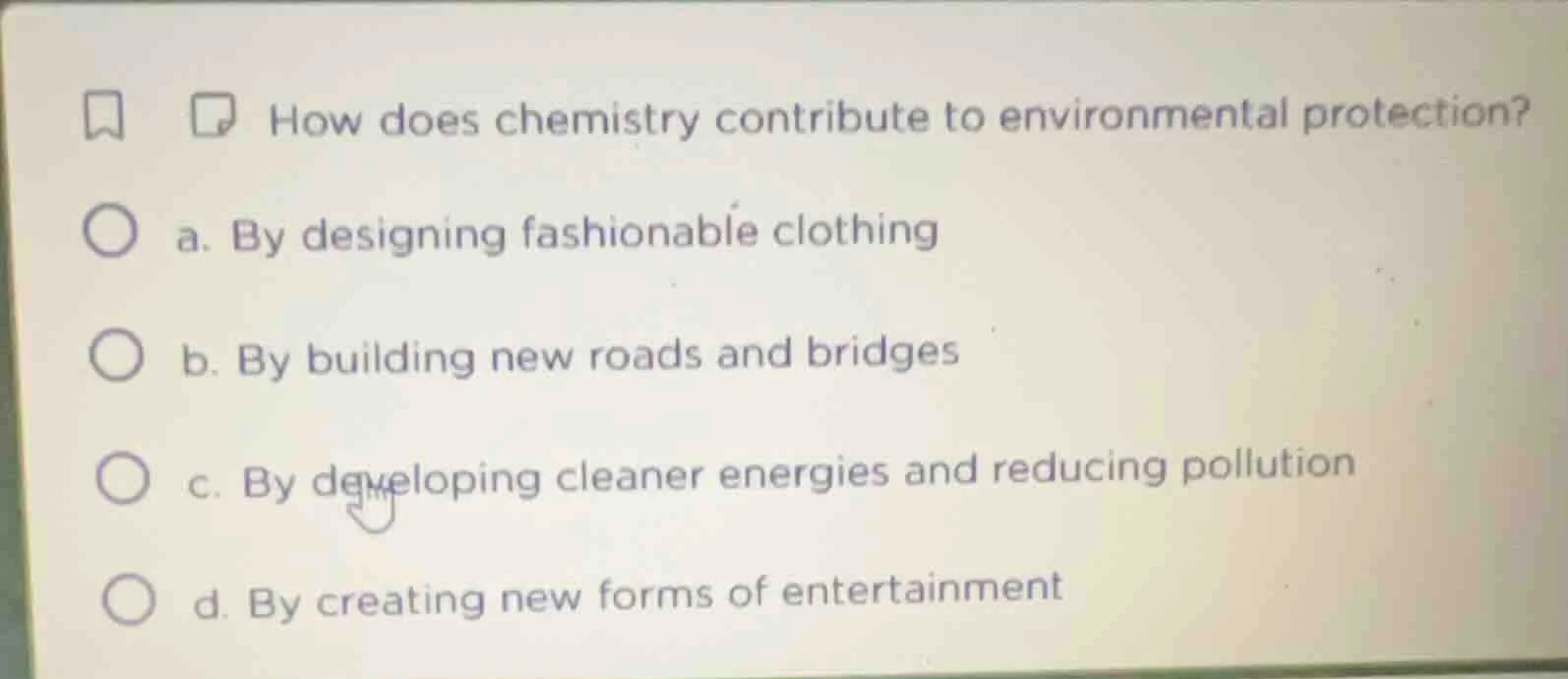 how does chemistry contribute to environmental protection? a. by design…