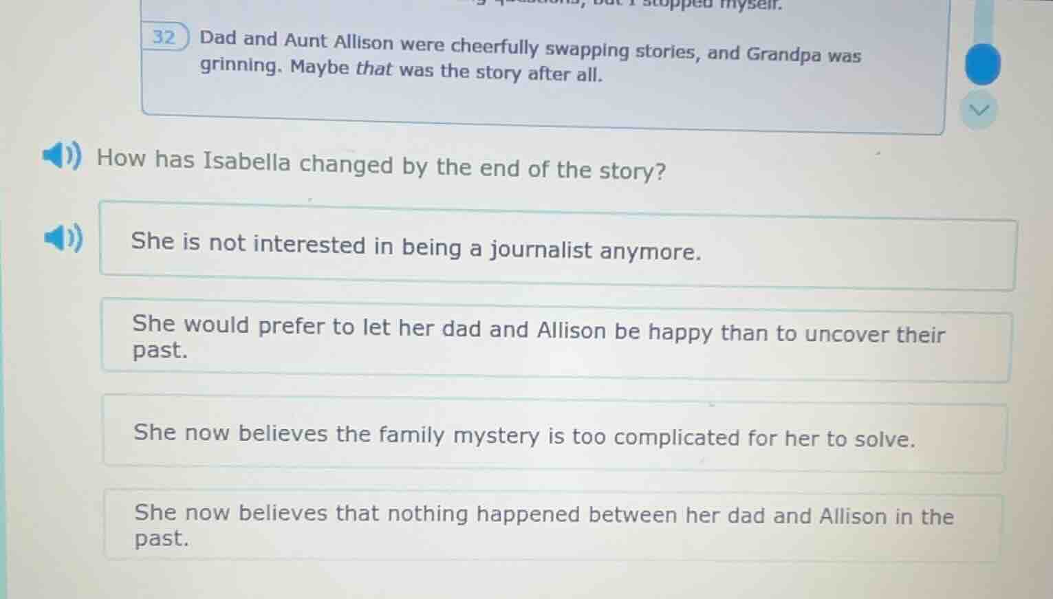 32 dad and aunt allison were cheerfully swapping stories, and grandpa w…