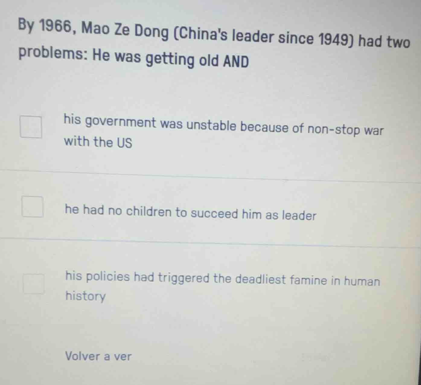 by 1966, mao ze dong (chinas leader since 1949) had two problems: he wa…