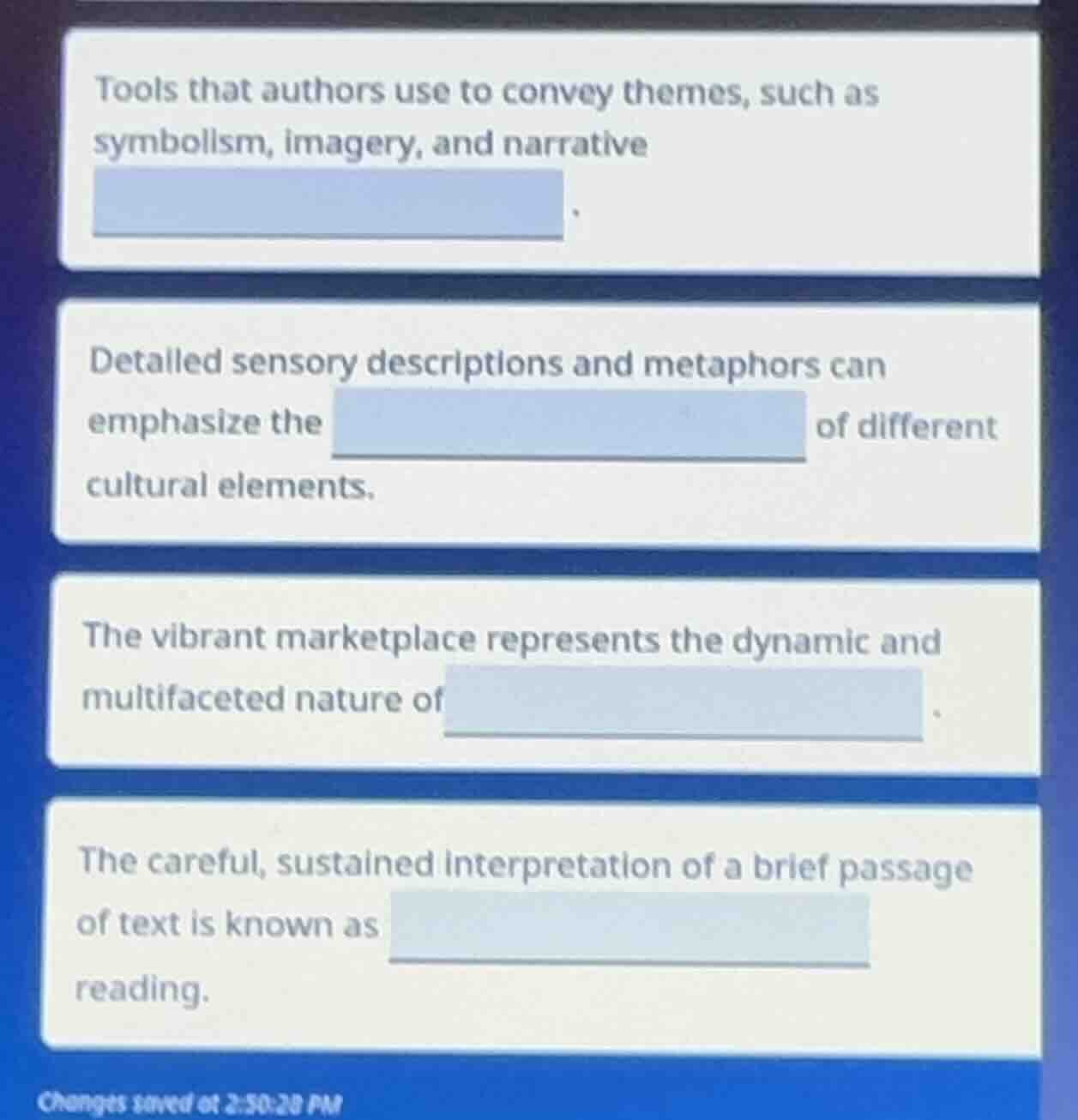 tools that authors use to convey themes, such as symbolism, imagery, an…