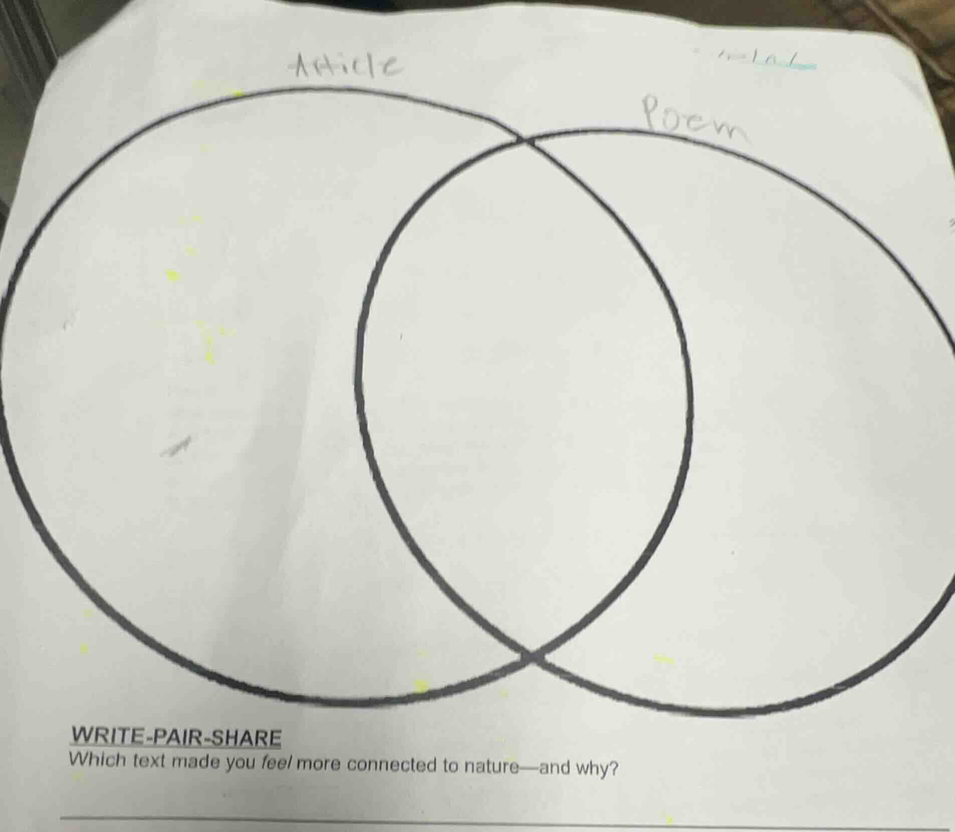 article poem write-pair-share which text made you feel more connected t…