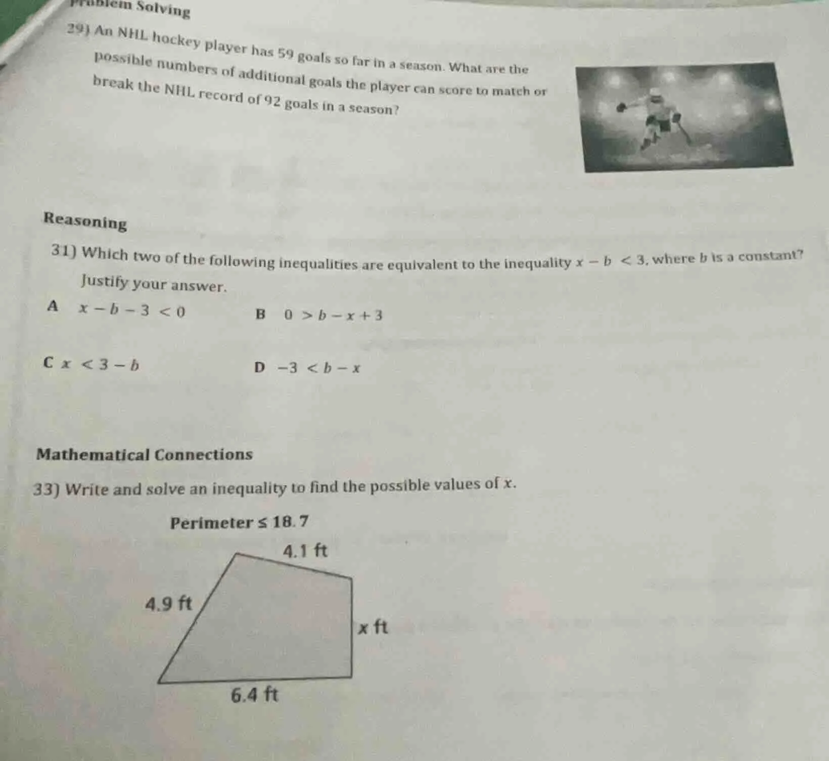 problem solving 29) an nhl hockey player has 59 goals so far in a seaso…