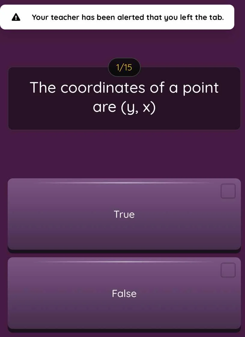 ⚠️ your teacher has been alerted that you left the tab. 1/15 the coordi…