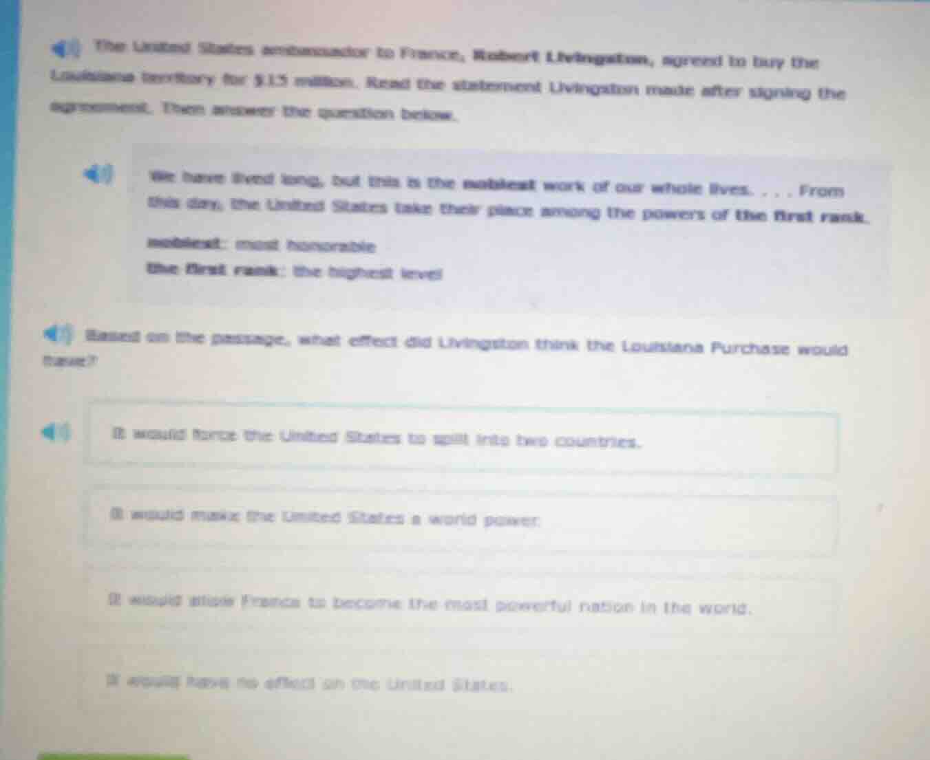 the united states ambassador to france, robert livingston, agreed to bu…