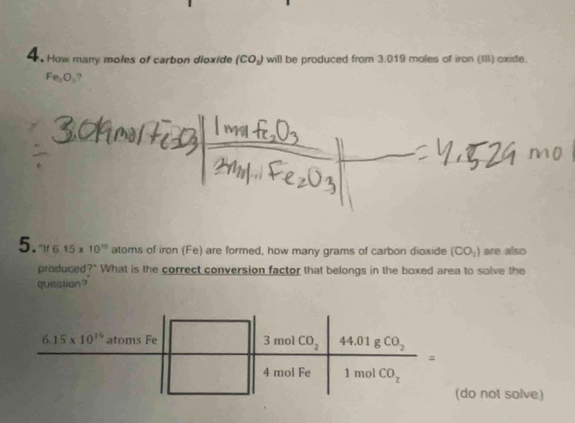 4. how many moles of carbon dioxide ($co_2$) will be produced from 3.01…