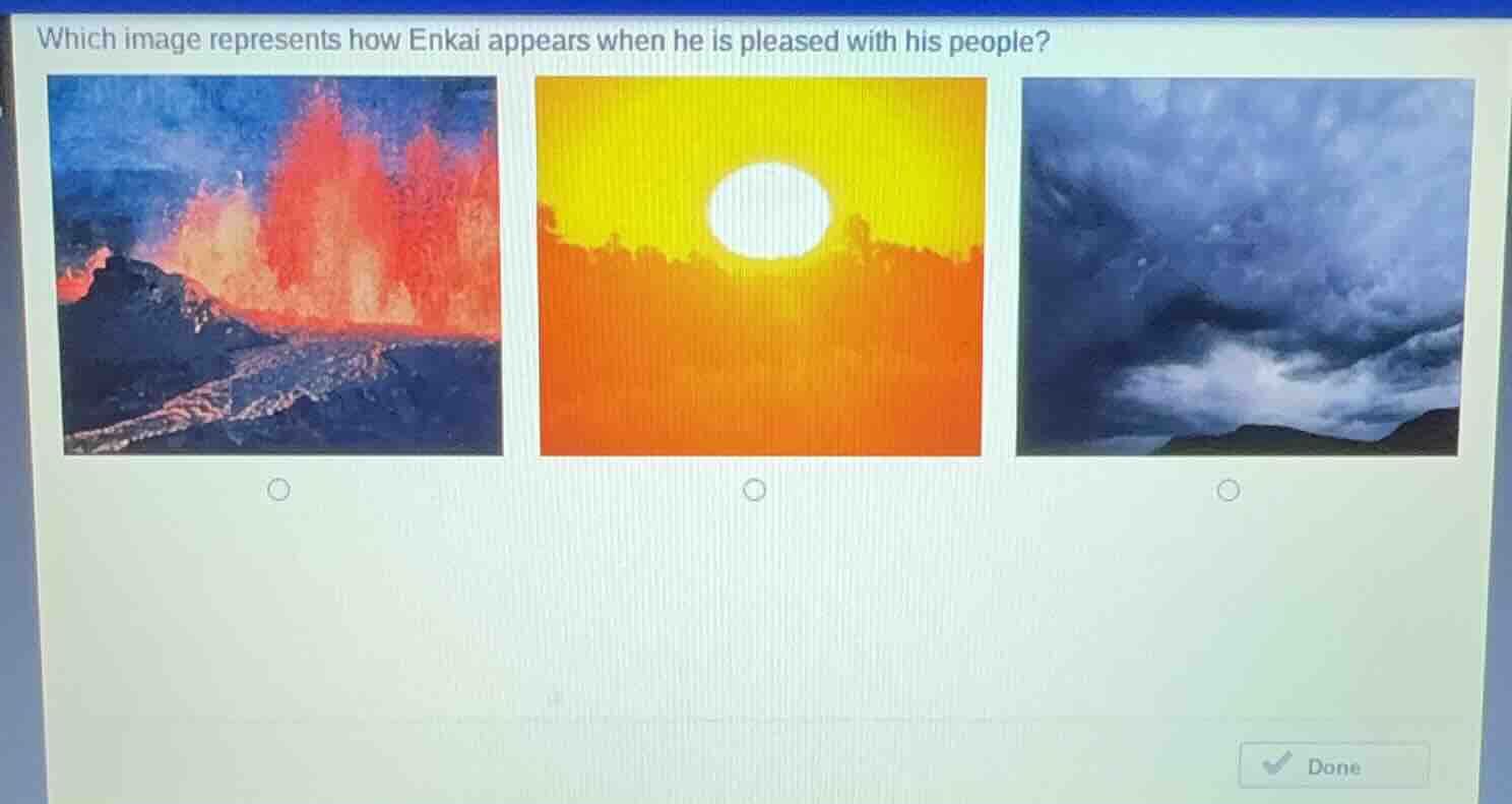 which image represents how enkai appears when he is pleased with his pe…