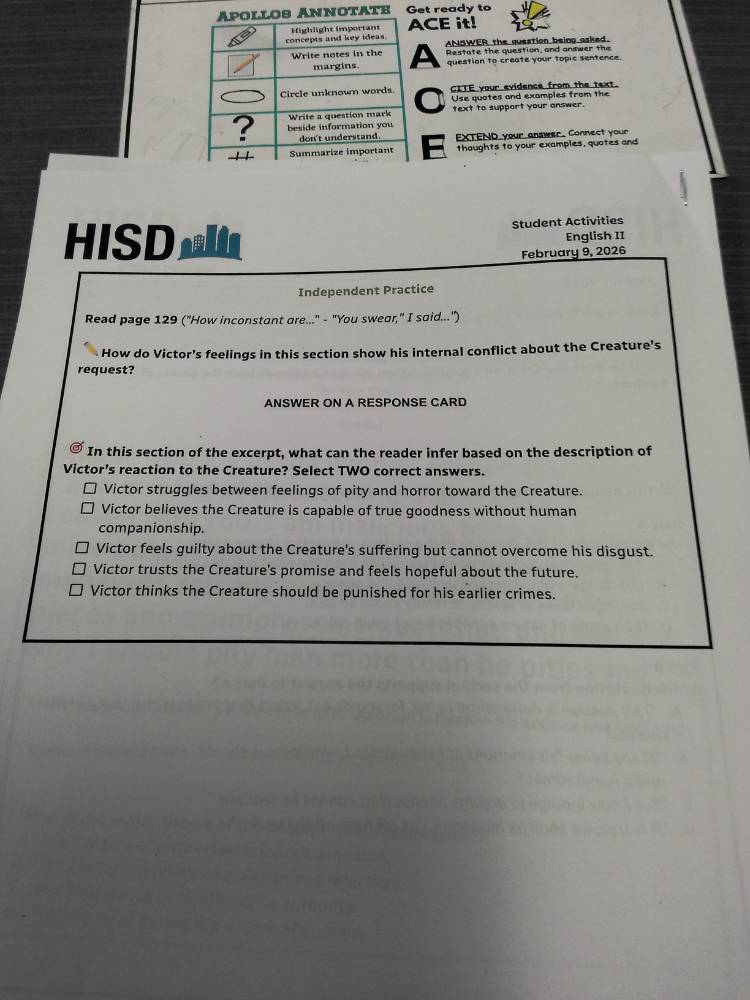 hisdstudent activitiesenglish iifebruary 9,2026independent practiceread…