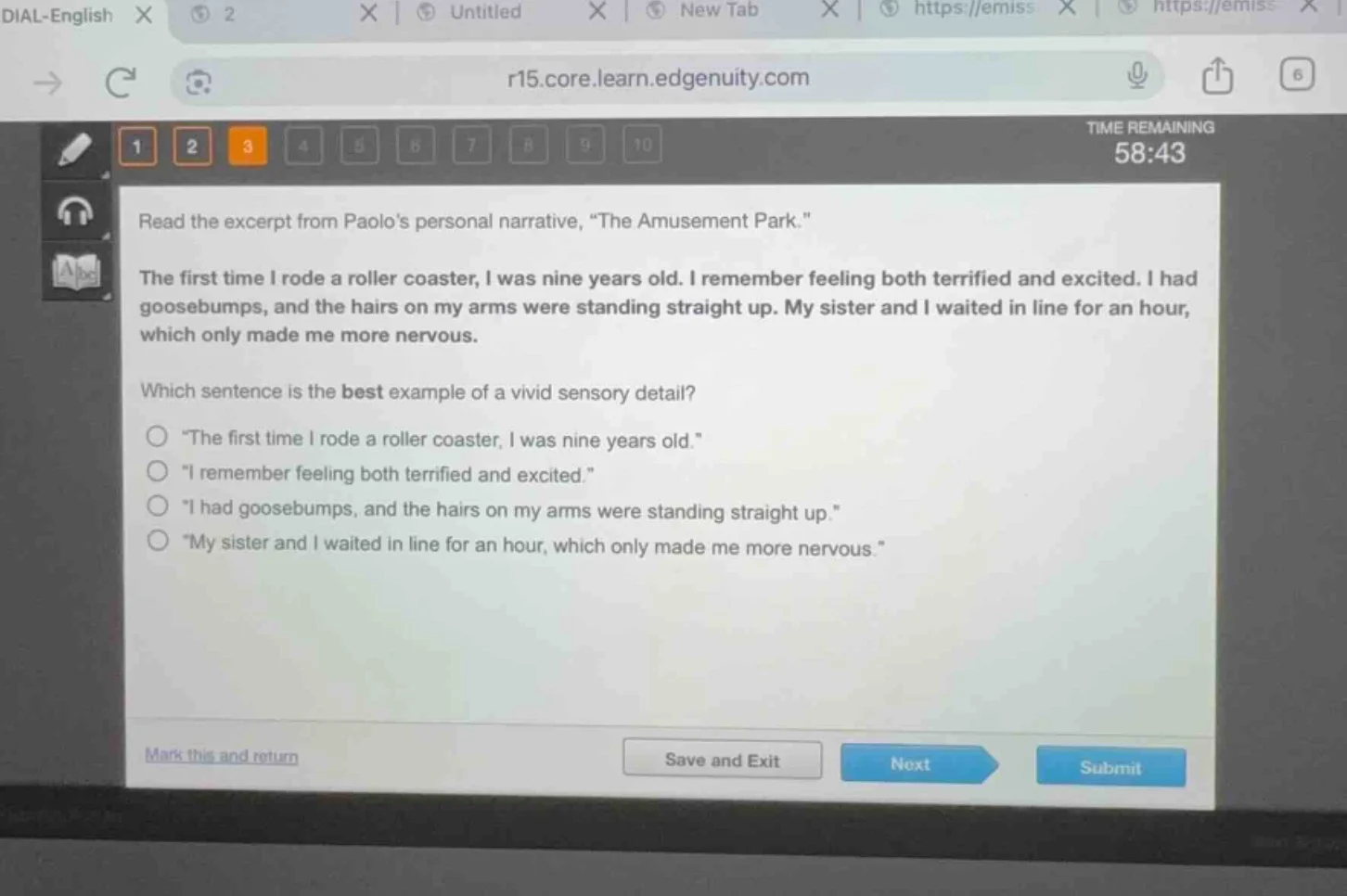 read the excerpt from paolos personal narrative, \the amusement park.\ …