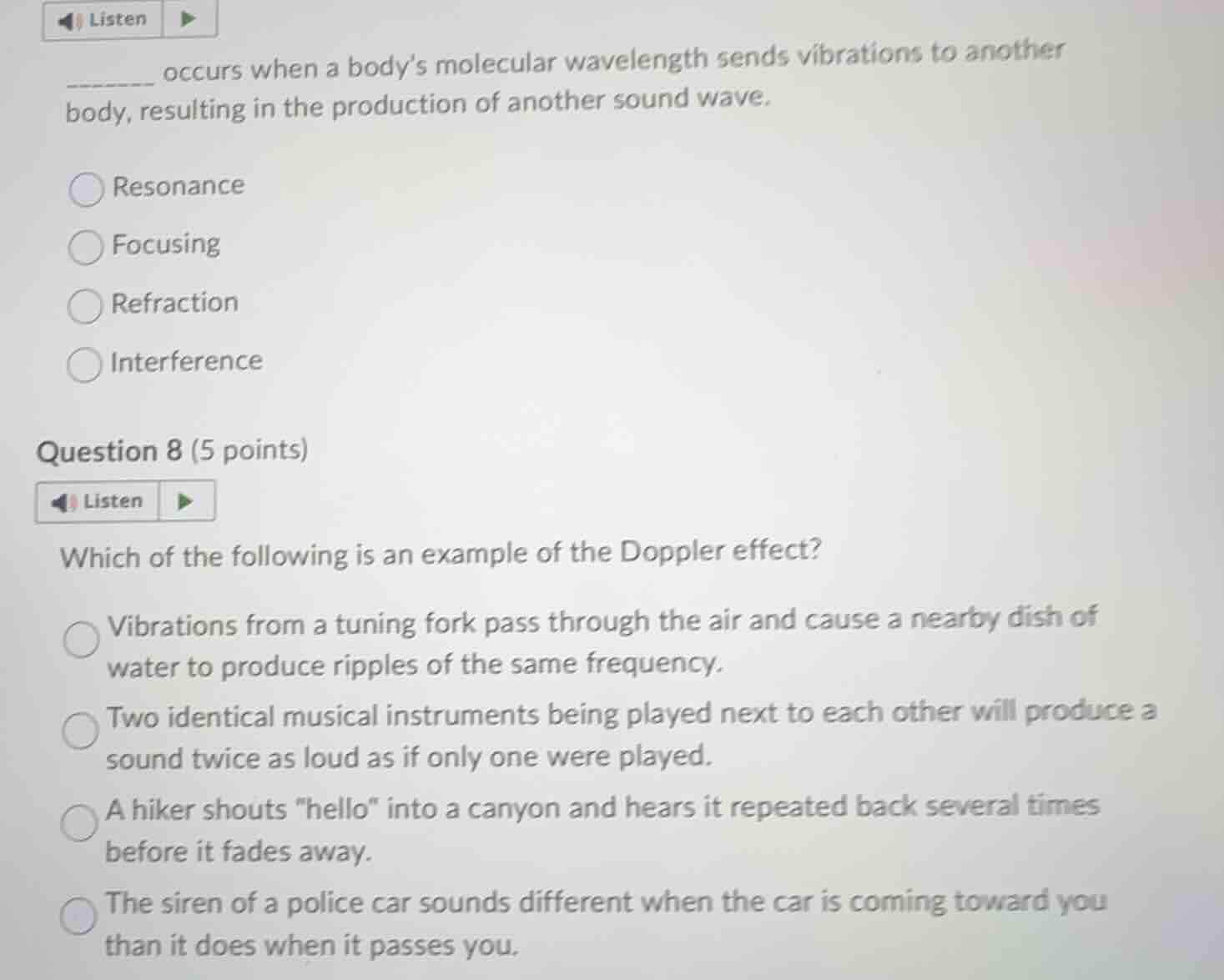 ______ occurs when a bodys molecular wavelength sends vibrations to ano…