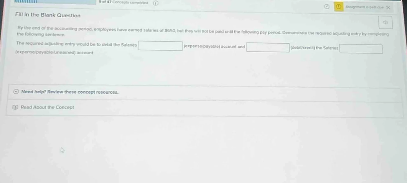 9 of 47 concepts completedfill in the blank questionby the end of the a…