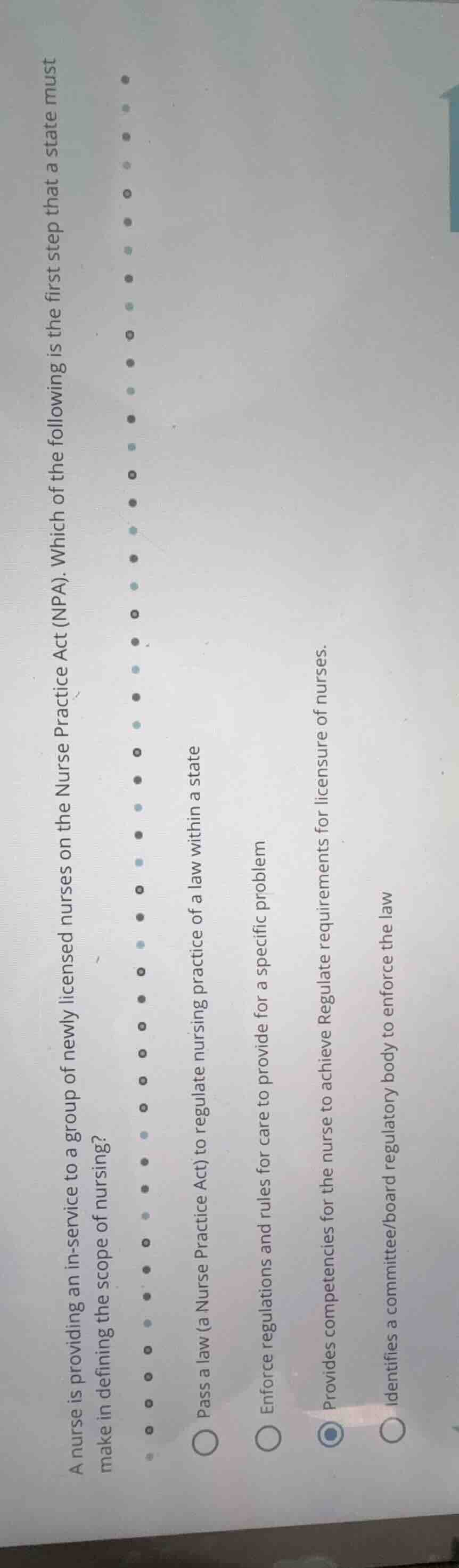 a nurse is providing an in-service to a group of newly licensed nurses …