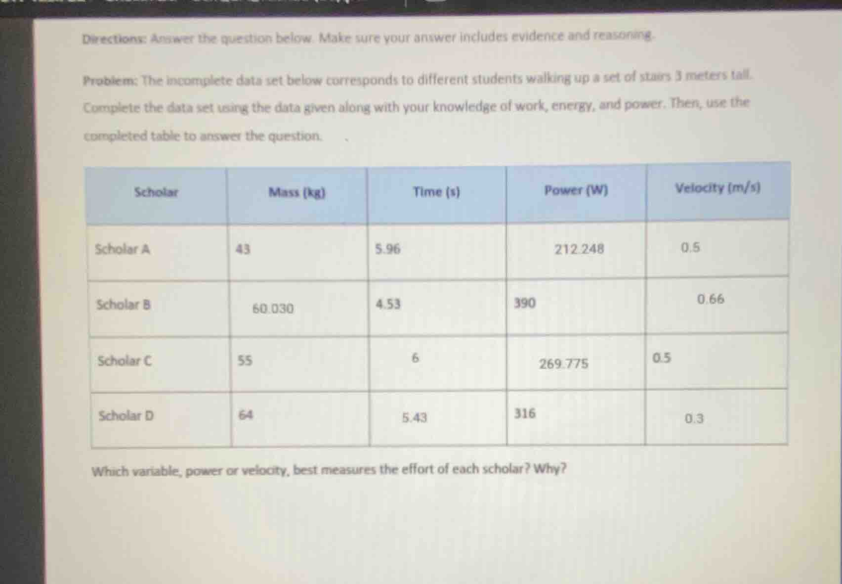 directions: answer the question below. make sure your answer includes e…