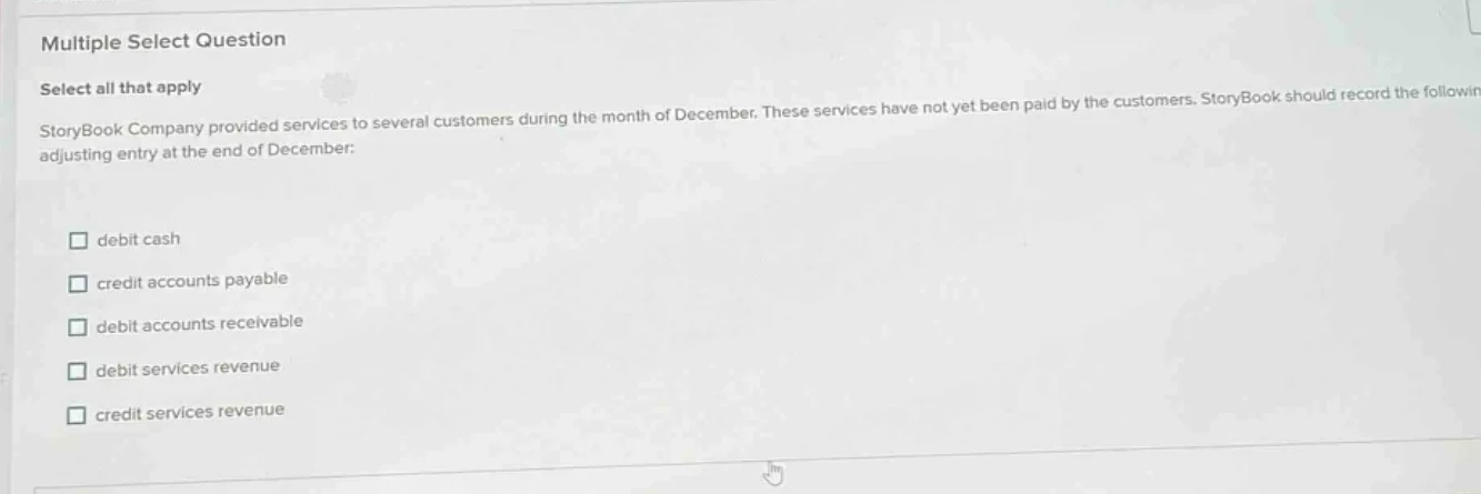 multiple select question select all that apply storybook company provid…