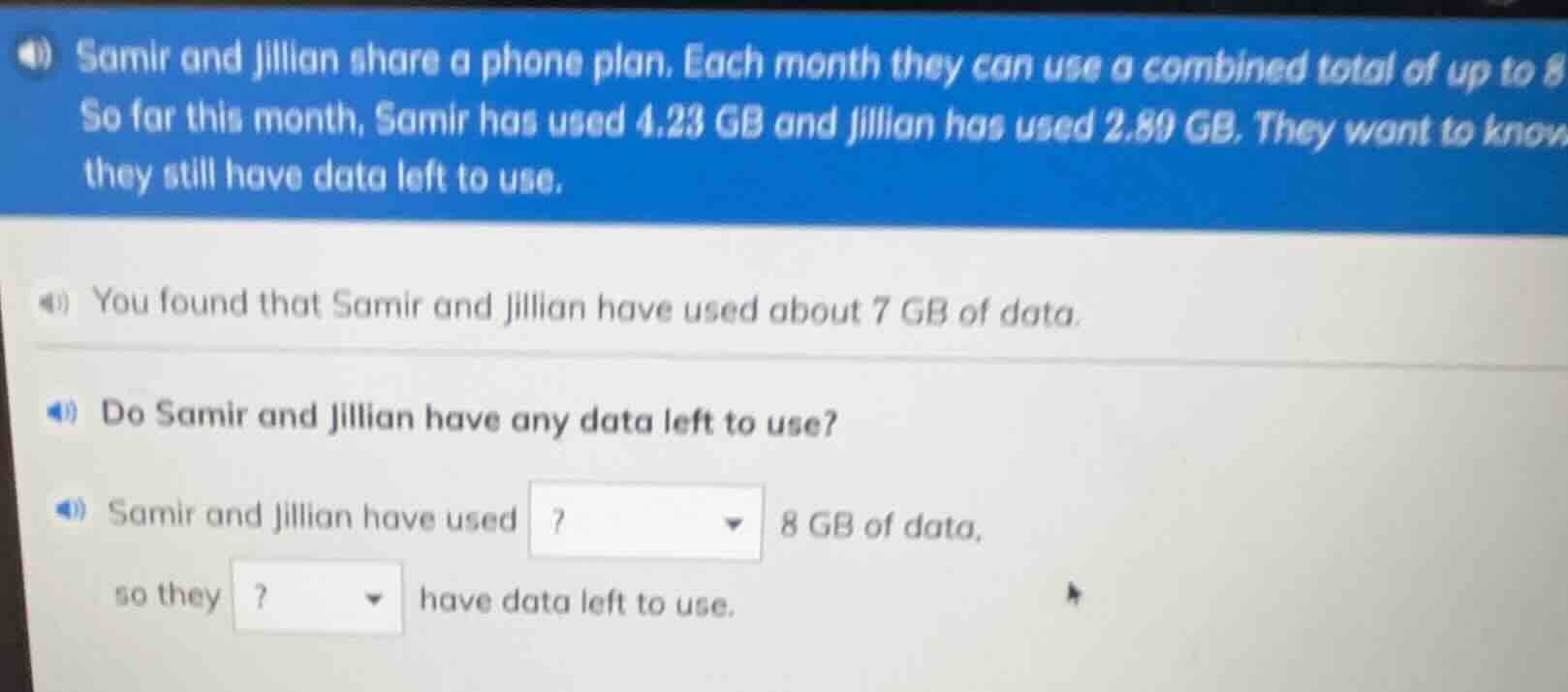 samir and jillian share a phone plan. each month they can use a combine…