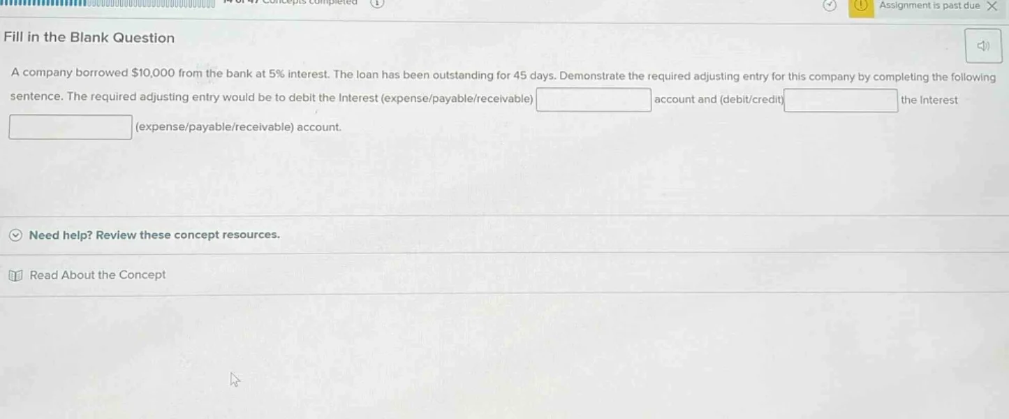 fill in the blank question a company borrowed $10,000 from the bank at …