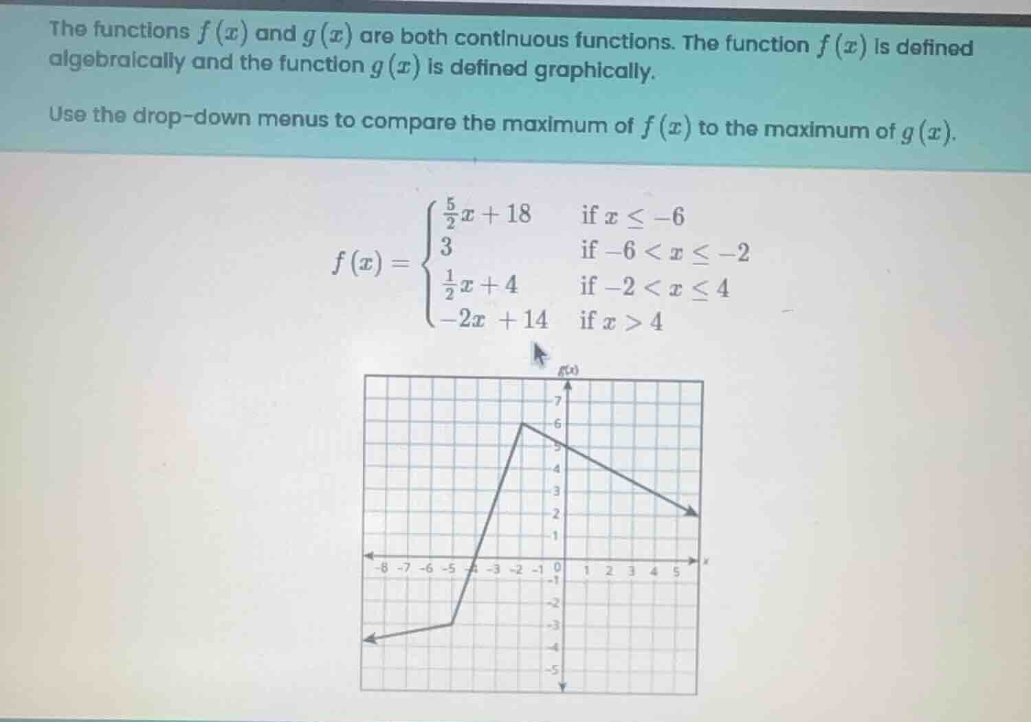 the functions $f(x)$ and $g(x)$ are both continuous functions. the func…