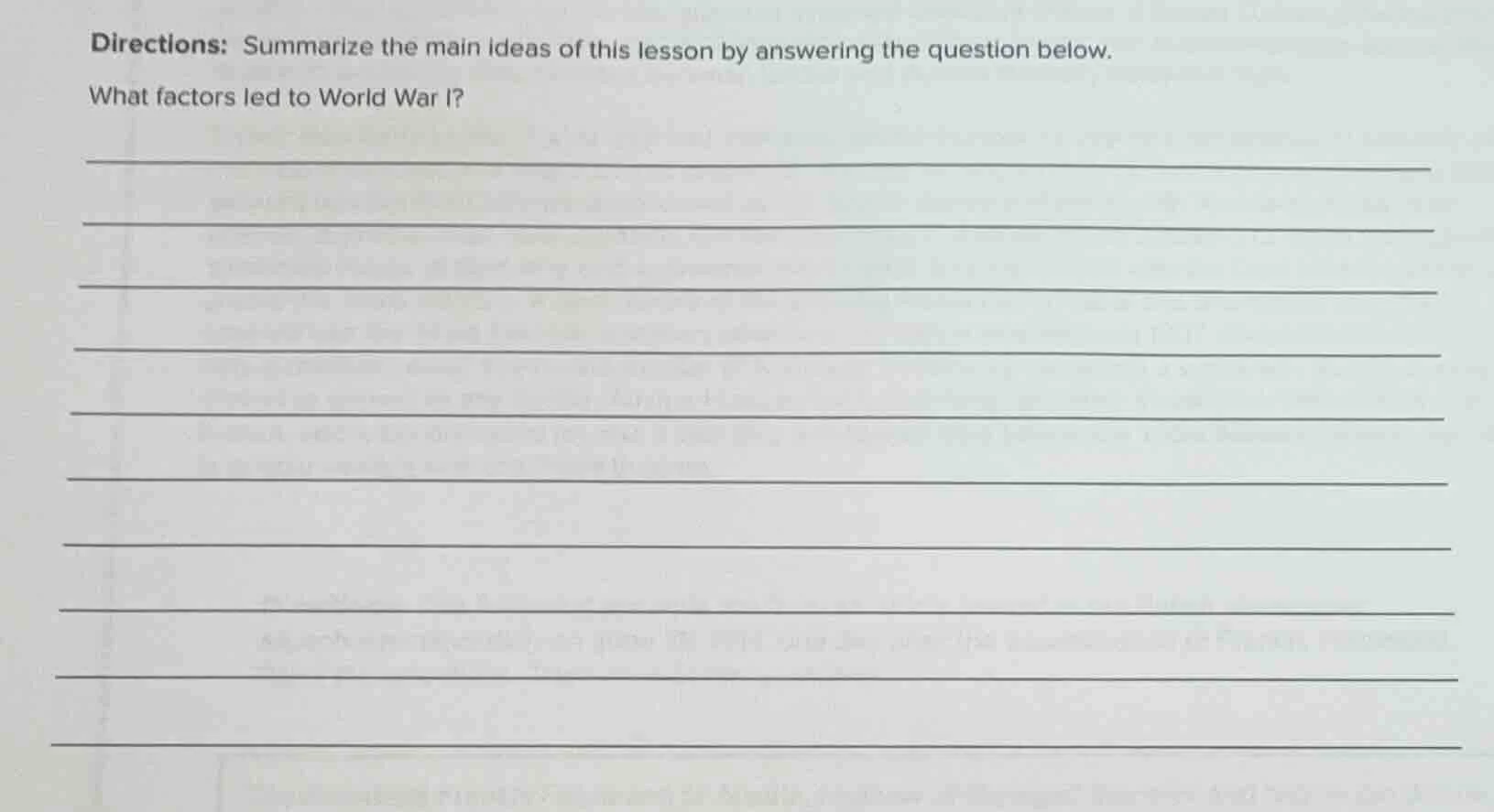 directions: summarize the main ideas of this lesson by answering the qu…