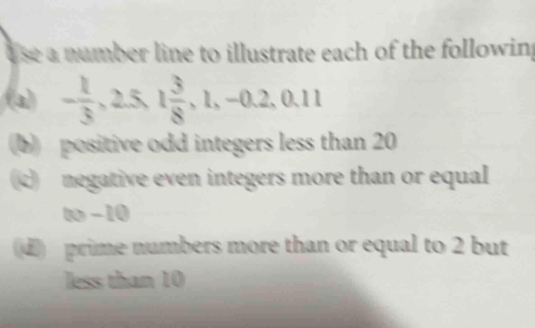 use a number line to illustrate each of the following:(a) $\\boldsymbol…