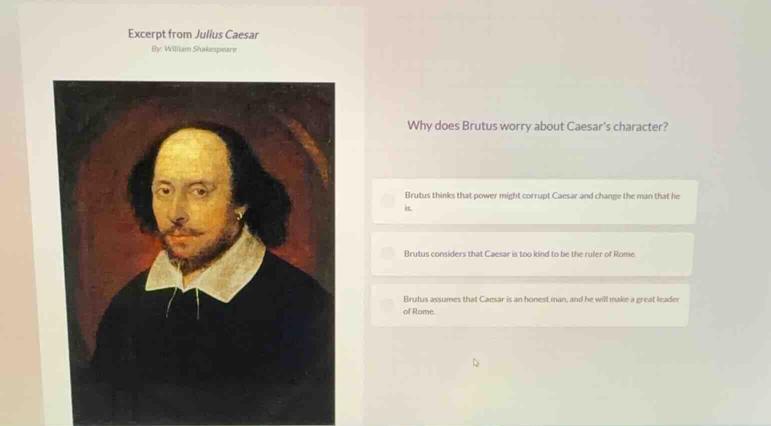 excerpt from julius caesar by: william shakespeare why does brutus worr…