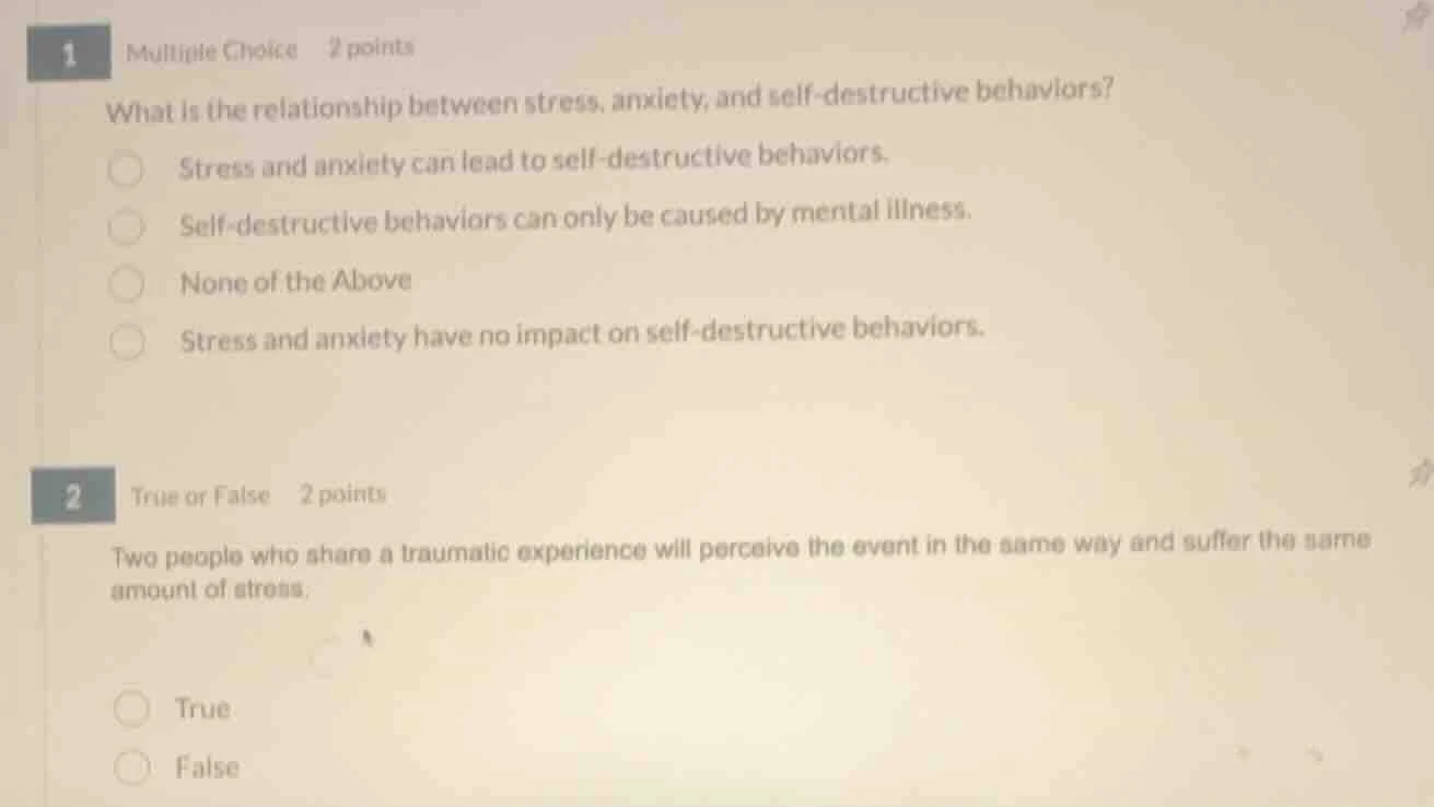 1 multiple choice 2 points what is the relationship between stress, anx…