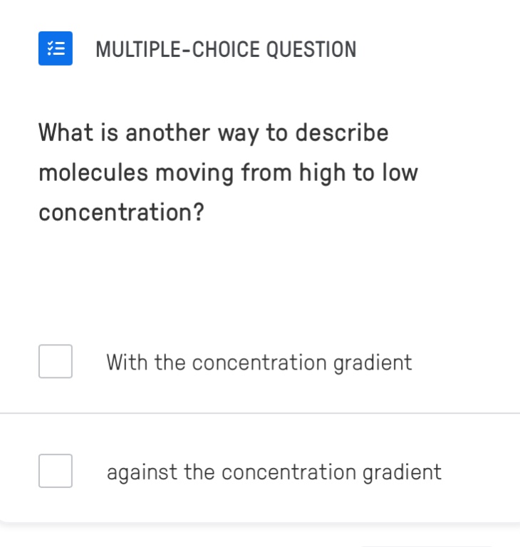 multiple-choice question what is another way to describe molecules movi…