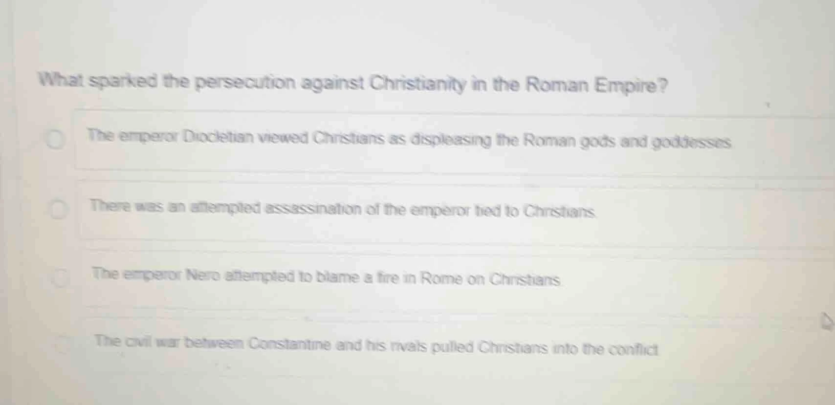 what sparked the persecution against christianity in the roman empire?t…