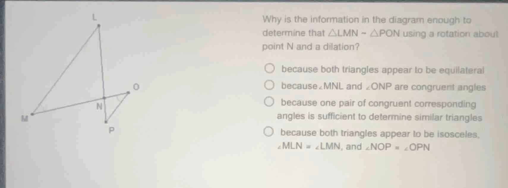 why is the information in the diagram enough to determine that $\triang…