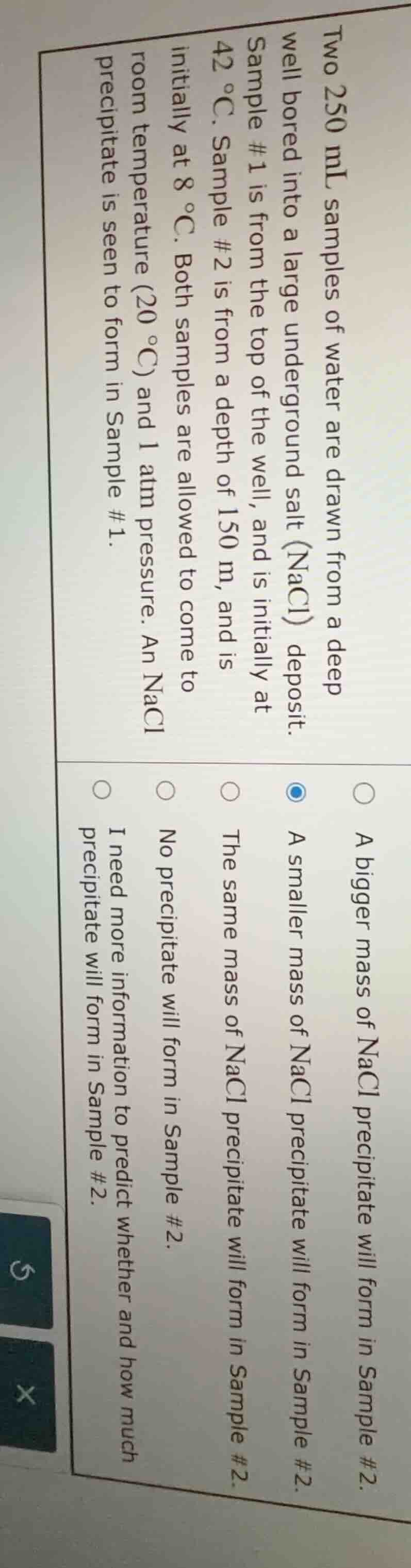 two 250 ml samples of water are drawn from a deep well bored into a lar…