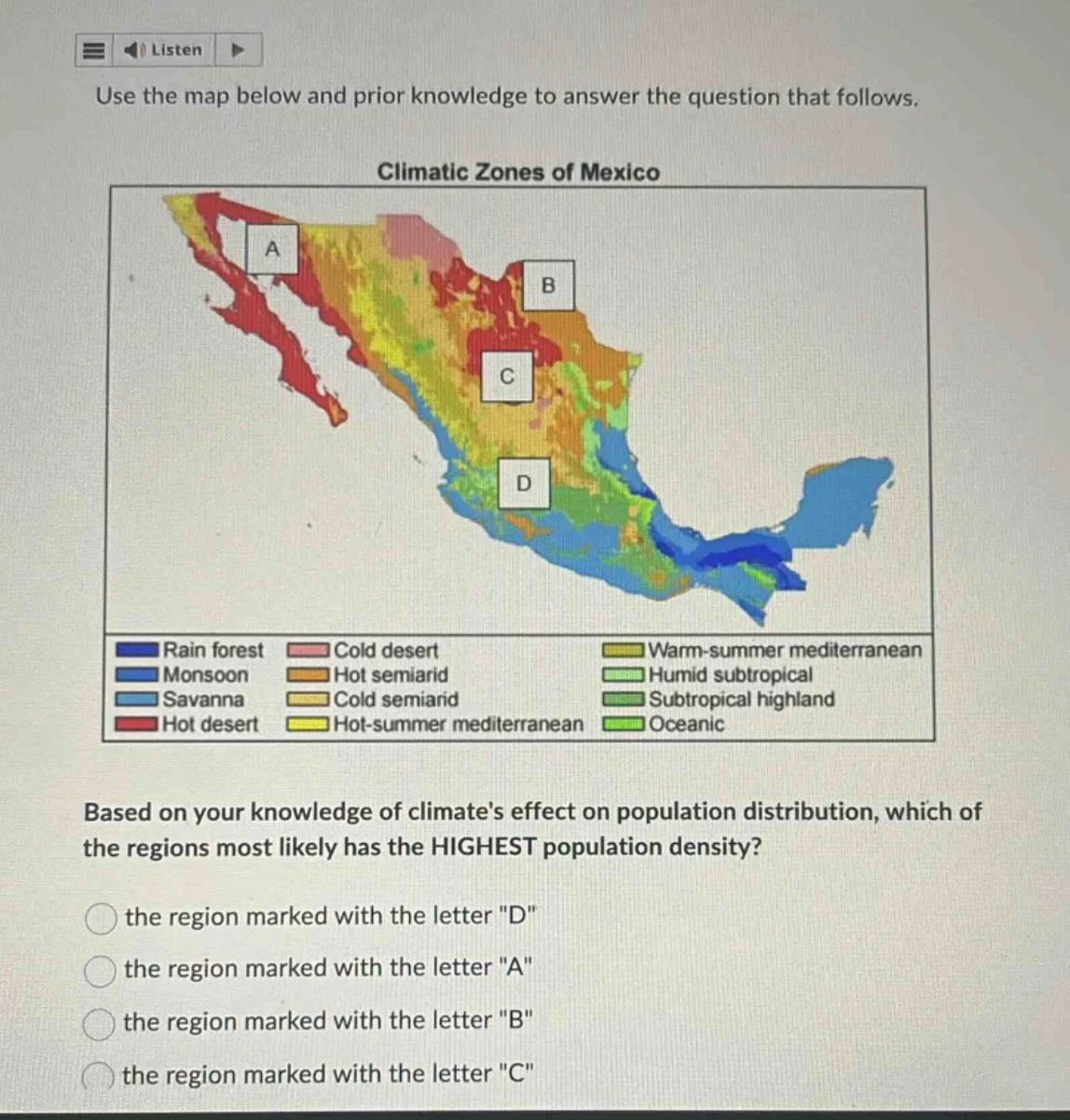 listen use the map below and prior knowledge to answer the question tha…