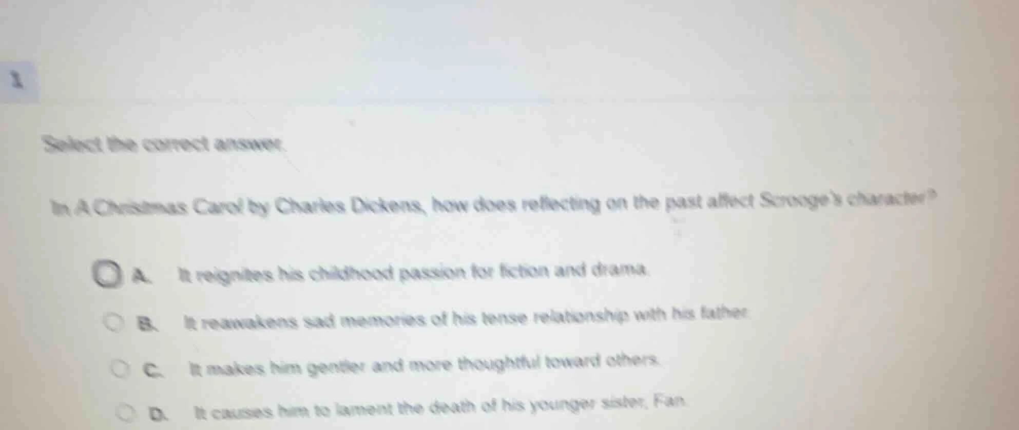 1 select the correct answer. in a christmas carol by charles dickens, h…