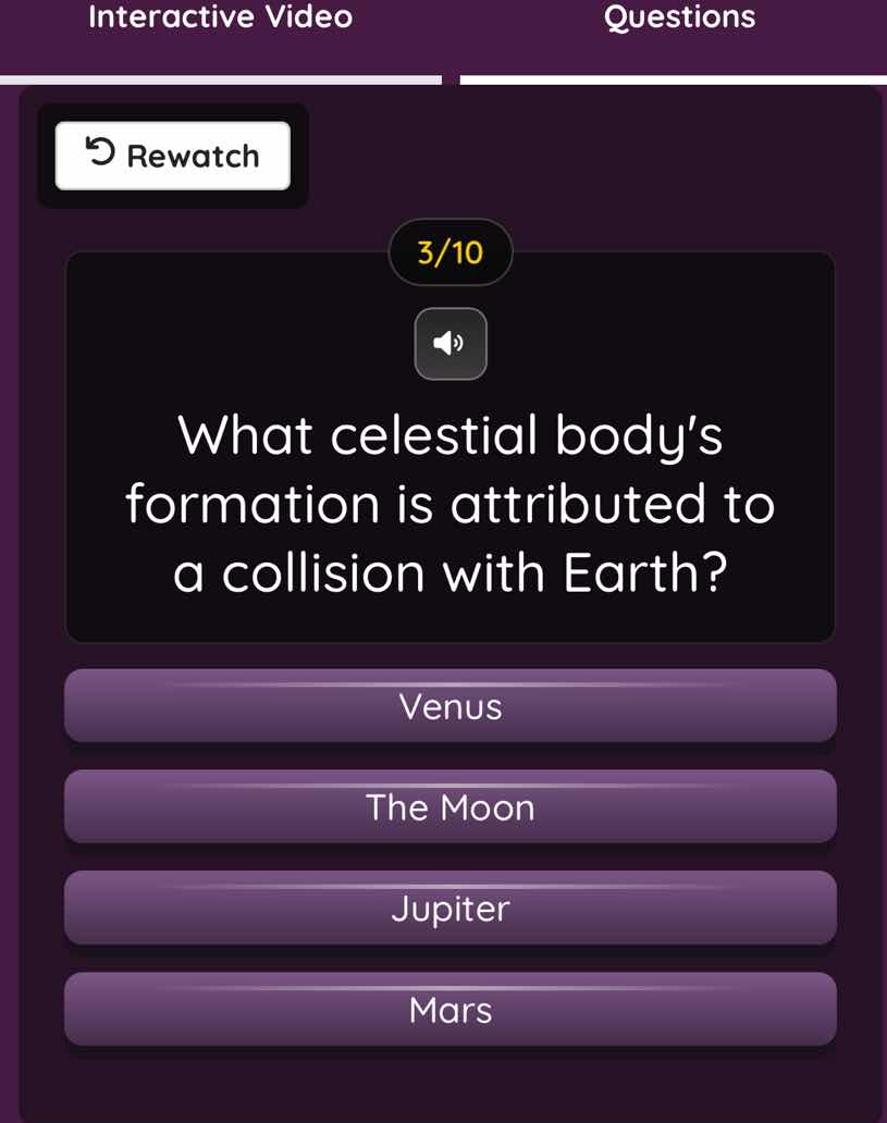 3/10 what celestial bodys formation is attributed to a collision with e…