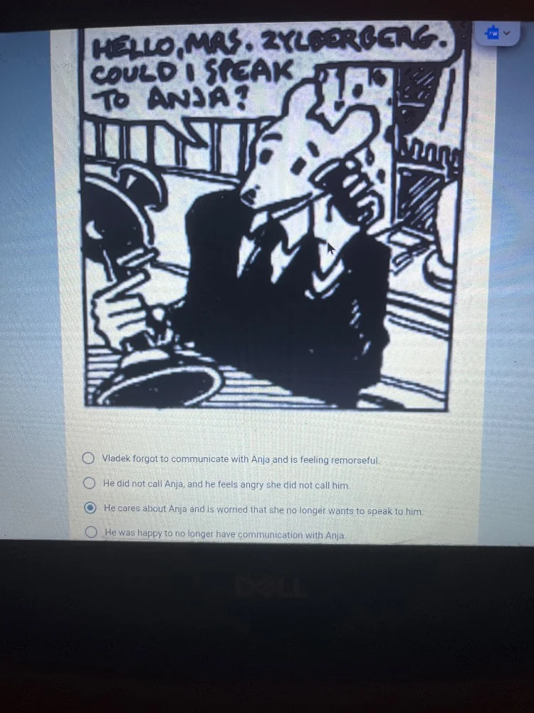 hello, mas. zylberberg. could i speak to anja? vladek forgot to communi…