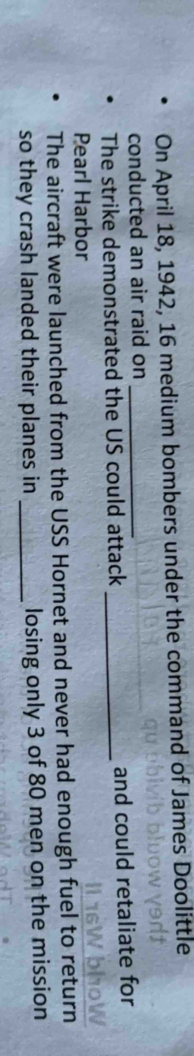 • on april 18, 1942, 16 medium bombers under the command of james dooli…
