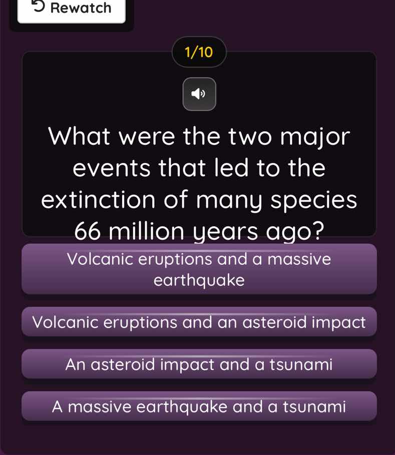 1/10 what were the two major events that led to the extinction of many …