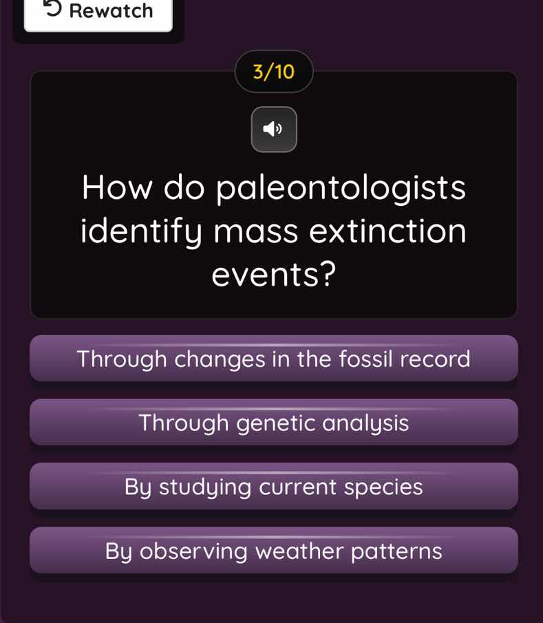 3/10 how do paleontologists identify mass extinction events? through ch…