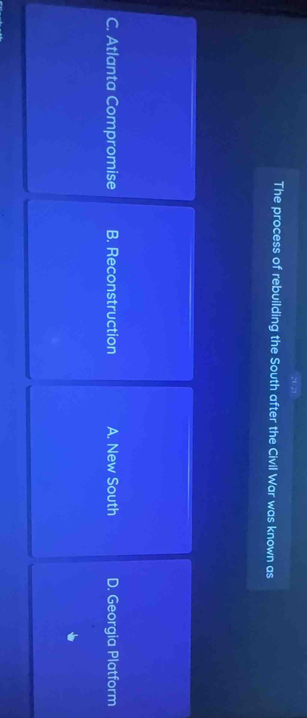 the process of rebuilding the south after the civil war was known as a.…
