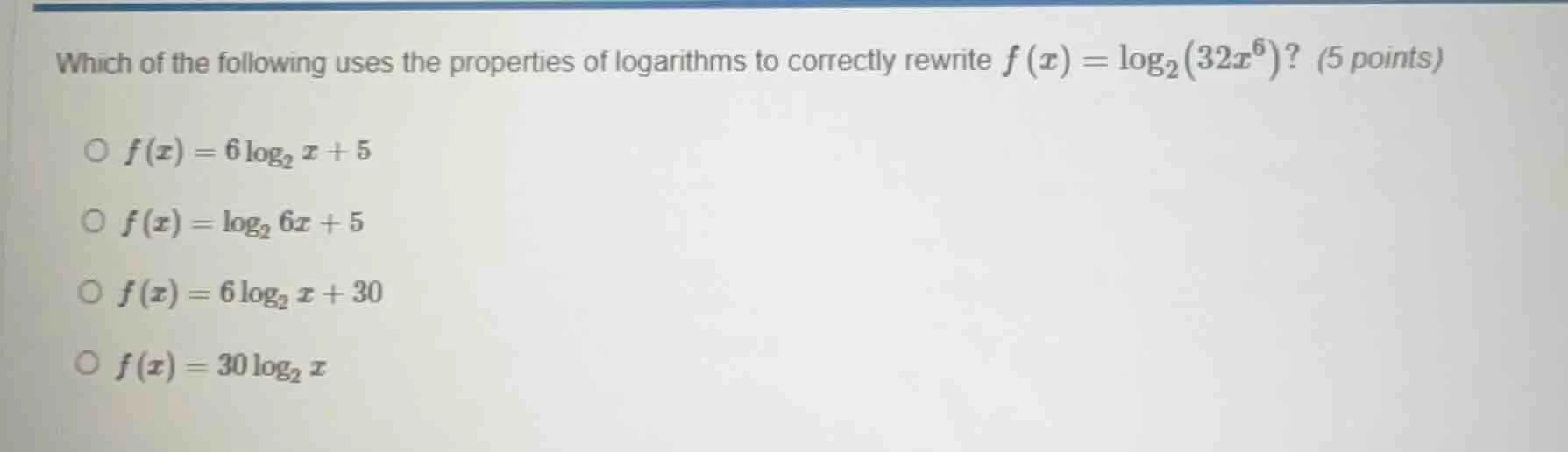 which of the following uses the properties of logarithms to correctly r…