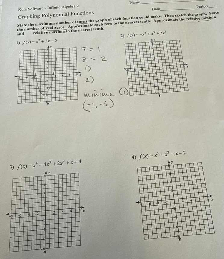name kuta software - infinite algebra 2 date_______ period____ graphing…