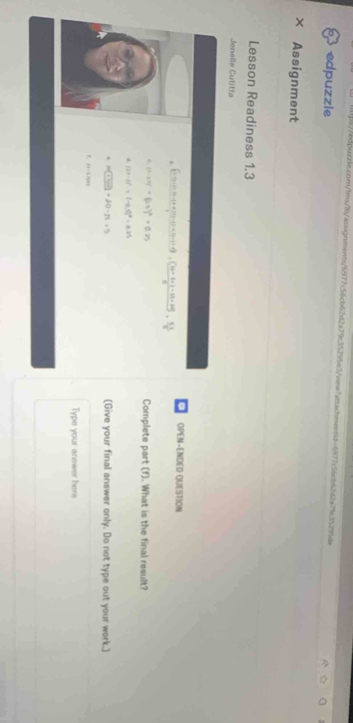 assignment lesson readiness 1.3 jenelle cuttta b. $(5+8+5+4+20+1+9+1+9)…