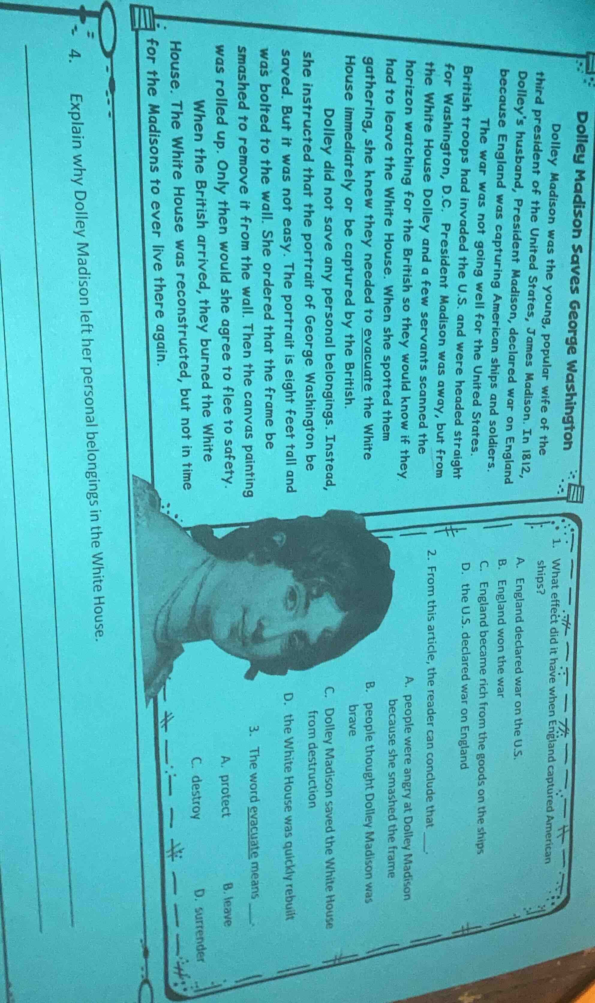 dolley madison saves george washingtondolley madison was the young, pop…