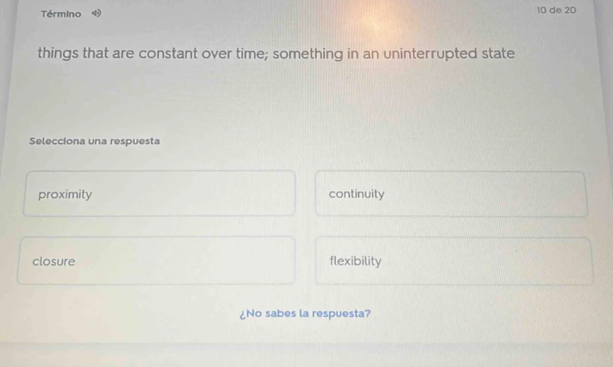 término10 de 20things that are constant over time; something in an unin…