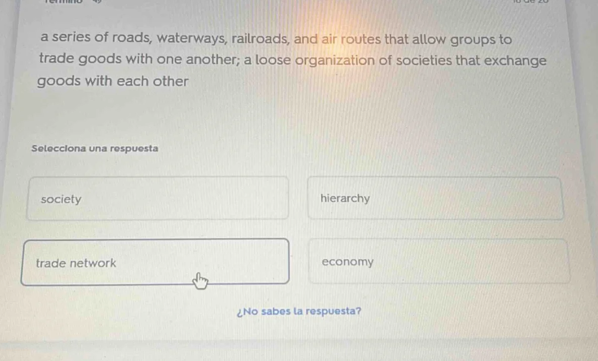 a series of roads, waterways, railroads, and air routes that allow grou…